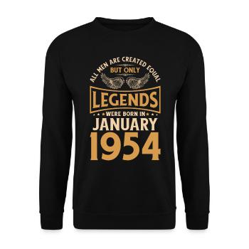 Geburtstag Legenden wurden im Januar 1954 geboren - Unisex Pullover - Schwarz - Vorne - Alina (178cm) & Michal (187cm)