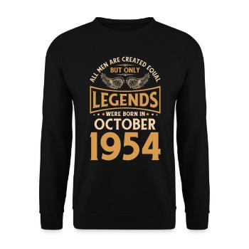 Geburtstag Legenden wurden im Oktober 1954 geboren - Unisex Pullover - Schwarz - Vorne - Alina (178cm) & Michal (187cm)