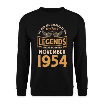 Geburtstag Die Legenden wurden im November 1954 ge - Unisex Pullover - Schwarz - Vorne - Alina (178cm) & Michal (187cm)