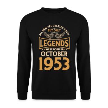 70e anniversaire 70e légendaire Octobre 1953 - Sweat-shirt Unisexe - noir - Devant - Alina (178cm) & Michal (187cm)