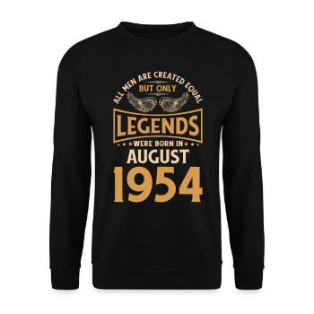 Geburtstag Die Legenden wurden im August 1954 gebo - Unisex Pullover - Schwarz - Vorne - Alina (178cm) & Michal (187cm)