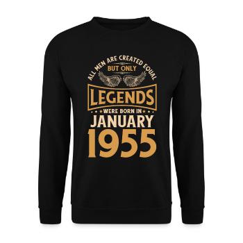 Anniversaire Les légendes ont été gebo en janvier 1955 - Sweat-shirt Unisexe - noir - Devant - Alina (178cm) & Michal (187cm)