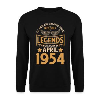 Geburtstag Legenden wurden im April 1954 geboren - Unisex Pullover - Schwarz - Vorne - Alina (178cm) & Michal (187cm)