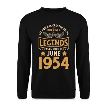 Geburtstag Legenden wurden im Juni 1954 geboren - Unisex Pullover - Schwarz - Vorne - Alina (178cm) & Michal (187cm)