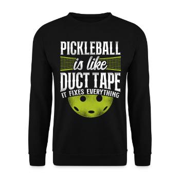 Pickleball Pickleball Is Like Duct - Unisex Sweatshirt - black - Front - Alina (178cm) & Michal (187cm)