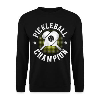 Pickleball Pickleball Champion - Unisex Pullover - Schwarz - Vorne - Alina (178cm) & Michal (187cm)
