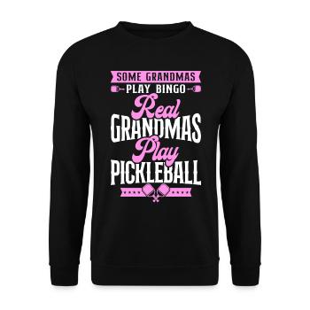 Pickleball Grandma Some Grandmas - Unisex Pullover - Schwarz - Vorne - Alina (178cm) & Michal (187cm)