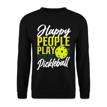 Pickleball Les gens heureux jouent - Sweat-shirt Unisexe - noir - Devant - Alina (178cm) & Michal (187cm)