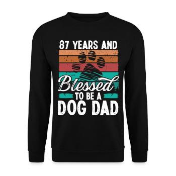 87 Year Old Dog Dad 87 Birthday Retro Dog Father - Unisex Sweatshirt - black - Front - Alina (178cm) & Michal (187cm)