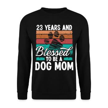 Chien de 23 ans Maman 23 anniversaire Rétro Chien Mère - Sweat-shirt Unisexe - noir - Devant - Alina (178cm) & Michal (187cm)
