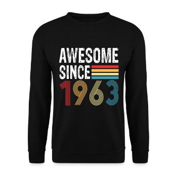 Awesome Since 1963 Birthday 1963 Vintage 1963 - Unisex Sweatshirt - black - Front - Alina (178cm) & Michal (187cm)