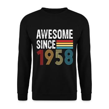 Awesome Since 1958 Birthday 1958 Vintage 1958 - Unisex Sweatshirt - black - Front - Alina (178cm) & Michal (187cm)