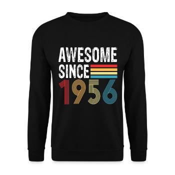 Génial depuis 1956 Anniversaire 1956 Millésime 1956 - Sweat-shirt Unisexe - noir - Devant - Alina (178cm) & Michal (187cm)