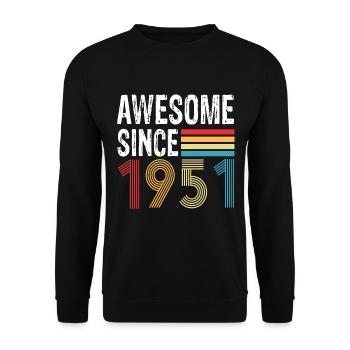 Awesome Since 1951 Birthday 1951 Vintage 1951 - Unisex Sweatshirt - black - Front - Alina (178cm) & Michal (187cm)