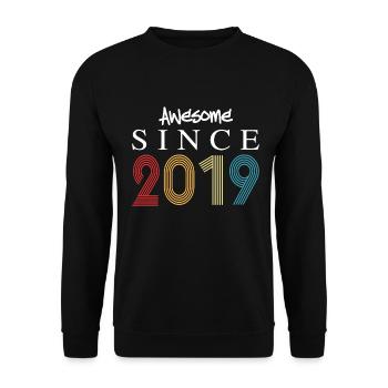 Awesome Since 2019 Birthday 2019 Vintage 2019 - Unisex Sweatshirt - black - Front - Alina (178cm) & Michal (187cm)