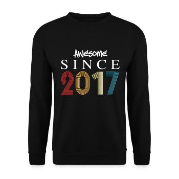 Awesome Since 2017 Birthday 2017 Vintage 2017 - Unisex Sweatshirt - black - Front - Alina (178cm) & Michal (187cm)