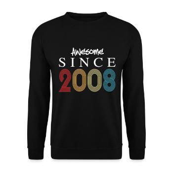 Awesome Since 2008 Geburtstag 2008 Vintage 2008 - Unisex Pullover - Schwarz - Vorne - Alina (178cm) & Michal (187cm)