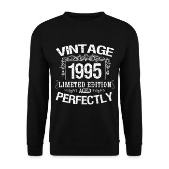 1995 Limited Edition | Vintage 1995 aged perfectly - Sweat-shirt Unisexe - noir - Devant - Alina (178cm) & Michal (187cm)