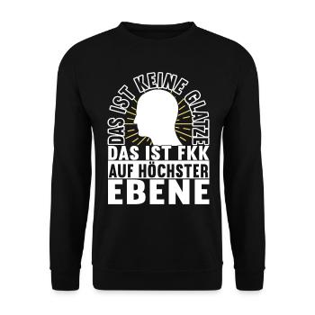 Glatze Glatzkopf - Unisex Pullover - Schwarz - Vorne - Alina (178cm) & Michal (187cm)