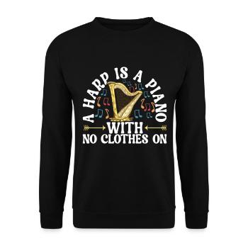 Harp Harp Player - Unisex Sweatshirt - black - Front - Alina (178cm) & Michal (187cm)