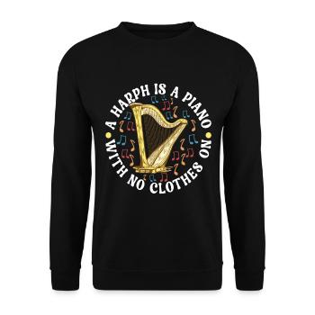 Harp Harp Player - Unisex Sweatshirt - black - Front - Alina (178cm) & Michal (187cm)