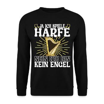 Harfe Harfenspieler - Unisex Pullover - Schwarz - Vorne - Alina (178cm) & Michal (187cm)