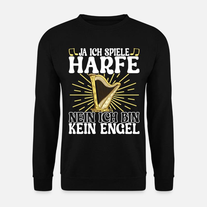 Harfe Harfenspieler - Unisex Pullover - Schwarz