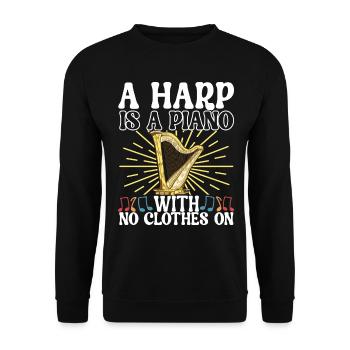 Harp Harp Player - Unisex Sweatshirt - black - Front - Alina (178cm) & Michal (187cm)