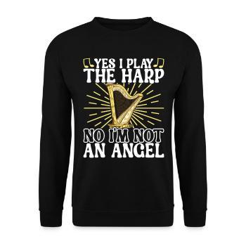 Harp Harp Player - Unisex Sweatshirt - black - Front - Alina (178cm) & Michal (187cm)