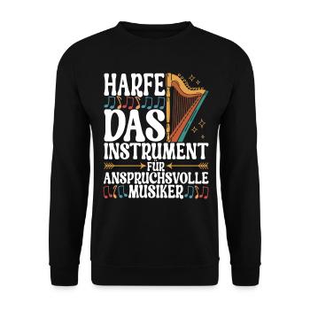 Harfe Harfenspieler - Unisex Pullover - Schwarz - Vorne - Alina (178cm) & Michal (187cm)