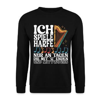 Harfe Harfenspieler - Unisex Pullover - Schwarz - Vorne - Alina (178cm) & Michal (187cm)