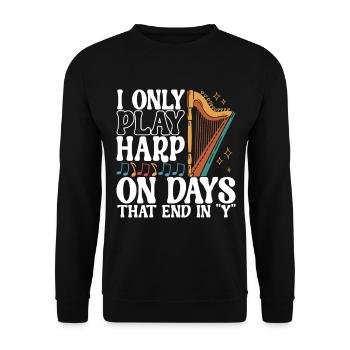 Harp Harp Player - Unisex Sweatshirt - black - Front - Alina (178cm) & Michal (187cm)