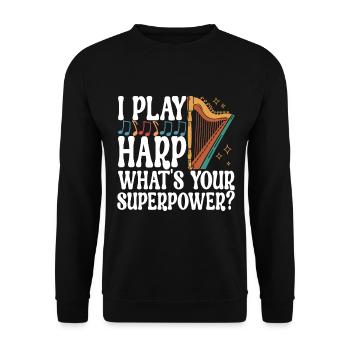 Harp Harp Player - Unisex Sweatshirt - black - Front - Alina (178cm) & Michal (187cm)