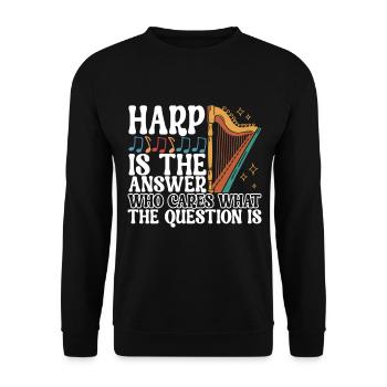 Harp Harp Player - Unisex Sweatshirt - black - Front - Alina (178cm) & Michal (187cm)
