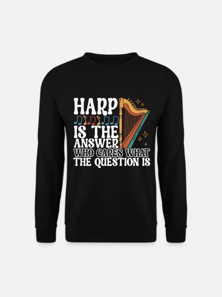 Harfe Harfenspieler - Unisex Pullover - Schwarz