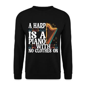 Harp Harp Player - Unisex Sweatshirt - black - Front - Alina (178cm) & Michal (187cm)