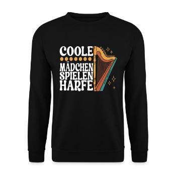 Harfe Harfenspieler - Unisex Pullover - Schwarz - Vorne - Alina (178cm) & Michal (187cm)