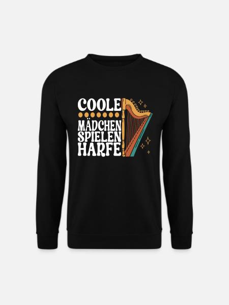 Harfe Harfenspieler - Unisex Pullover - Schwarz