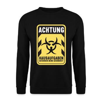 Hausaufgaben Schüler - Unisex Pullover - Schwarz - Vorne - Alina (178cm) & Michal (187cm)