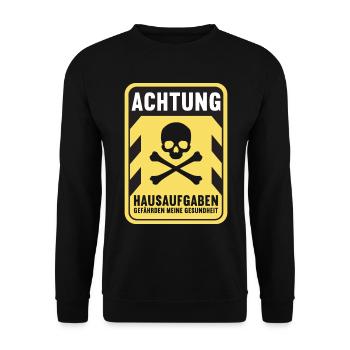 Hausaufgaben Schüler - Unisex Pullover - Schwarz - Vorne - Alina (178cm) & Michal (187cm)