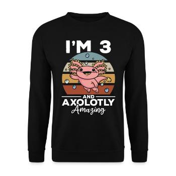 Axolotl I'm 3 And Axolotly Amazing - Axolotl - Unisex Sweatshirt - black - Front - Alina (178cm) & Michal (187cm)