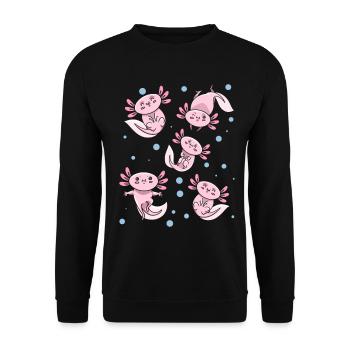 Axolotl Beaucoup d’Axolotls Mignon Axolotl Amoureux Axolotls - Sweat-shirt Unisexe - noir - Devant - Alina (178cm) & Michal (187cm)