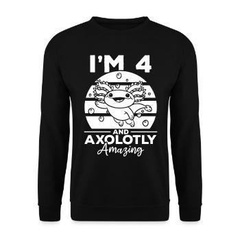 Axolotl I'm 4 And Axolotly Amazing - Axolotl 4 Bir - Unisex Sweatshirt - black - Front - Alina (178cm) & Michal (187cm)
