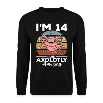Axolotl I'm 14 And Axolotly Amazing - Axolotl - Unisex Sweatshirt - black - Front - Alina (178cm) & Michal (187cm)