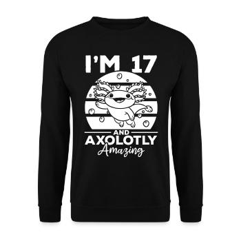 Axolotl I'm 17 And Axolotly Amazing - Axolotl - Unisex Sweatshirt - black - Front - Alina (178cm) & Michal (187cm)