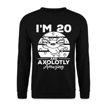 Axolotl I'm 20 And Axolotly Amazing - Axolotl - Unisex Sweatshirt - black - Front - Alina (178cm) & Michal (187cm)