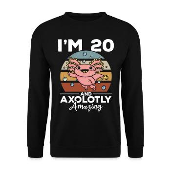 Axolotl I'm 20 And Axolotly Amazing - Axolotl - Unisex Sweatshirt - black - Front - Alina (178cm) & Michal (187cm)