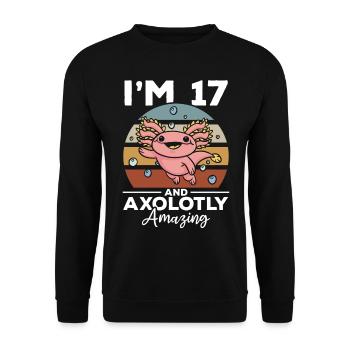 Axolotl I'm 17 And Axolotly Amazing - Axolotl - Unisex Sweatshirt - black - Front - Alina (178cm) & Michal (187cm)