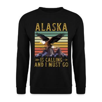 Alaska Gift USA Nature Bear Denali Grizzly Forest - Sweat-shirt Unisexe - noir - Devant - Alina (178cm) & Michal (187cm)