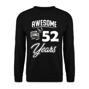 52 Birthday Party Old Year of Construction - Unisex Sweatshirt - black - Front - Alina (178cm) & Michal (187cm)